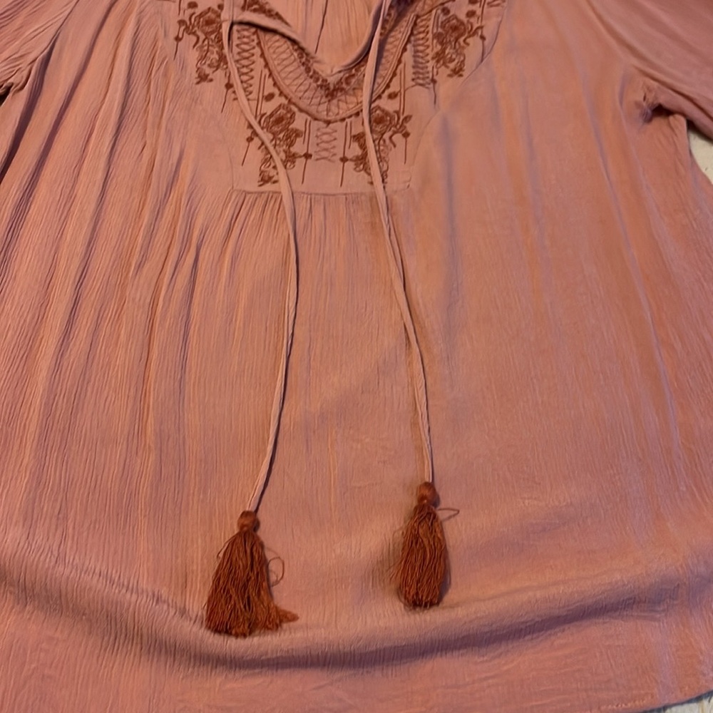 Knox Rose Pink Tie Front Embellished Blouse - Picture 4 of 7